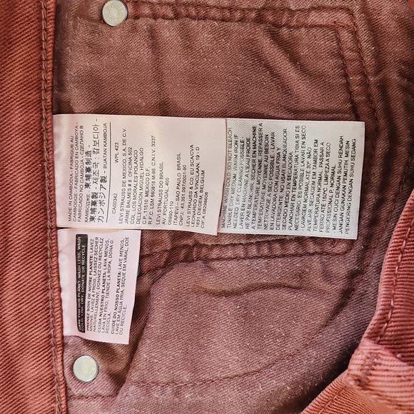 LEVIS 514  MENS JEANS SIZE W38 L30 BURNT ORANGE COLOR - Picture 9 of 12